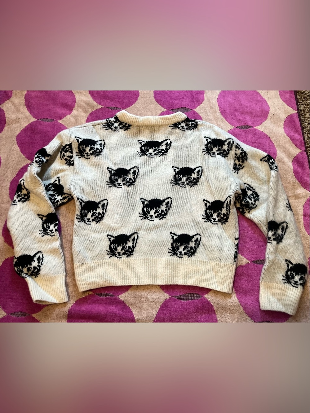 & Other Stories Paris Atelier Cat Motif Sweater sz XS - Picture 10 of 10